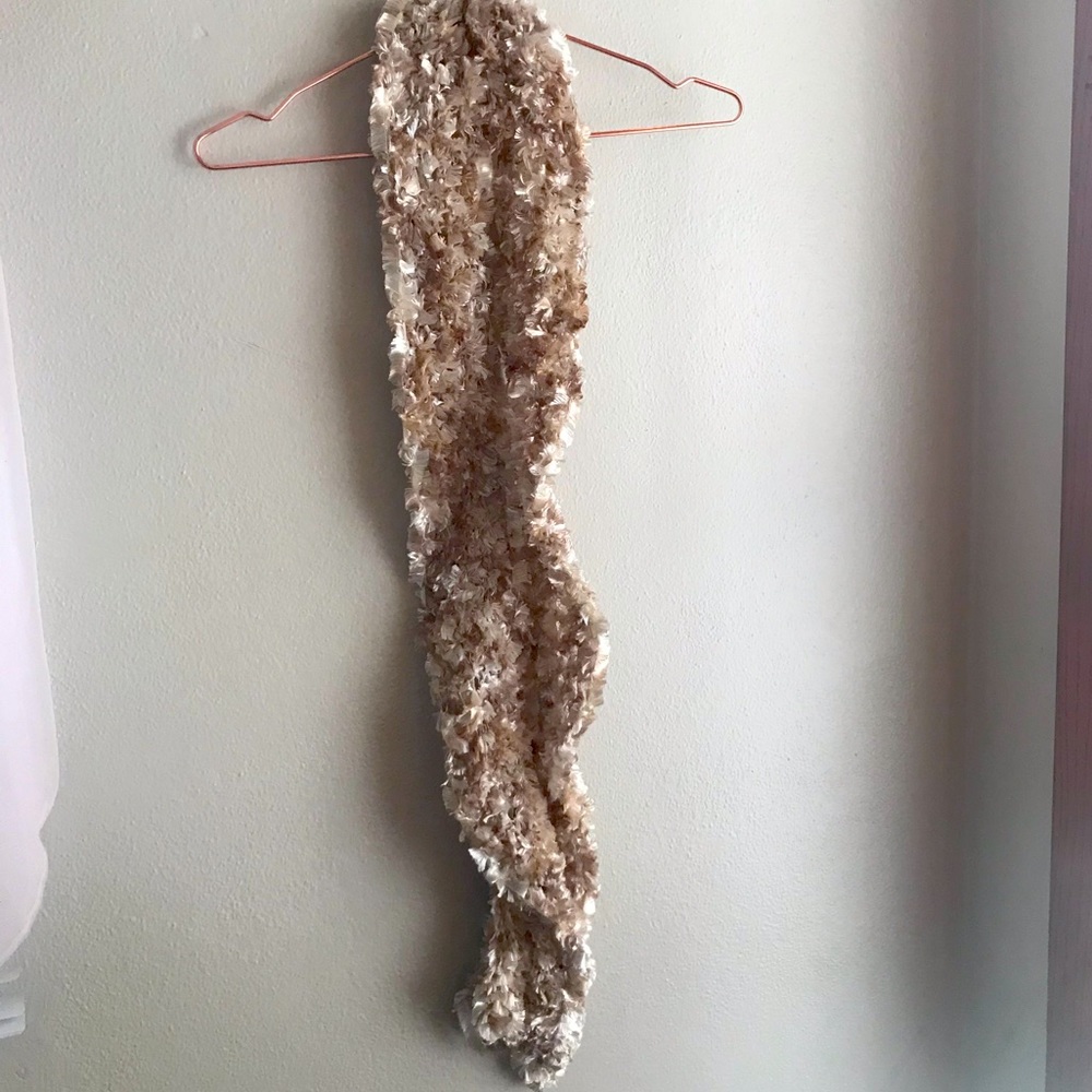 Creamy Brown and White Fashion Scarf